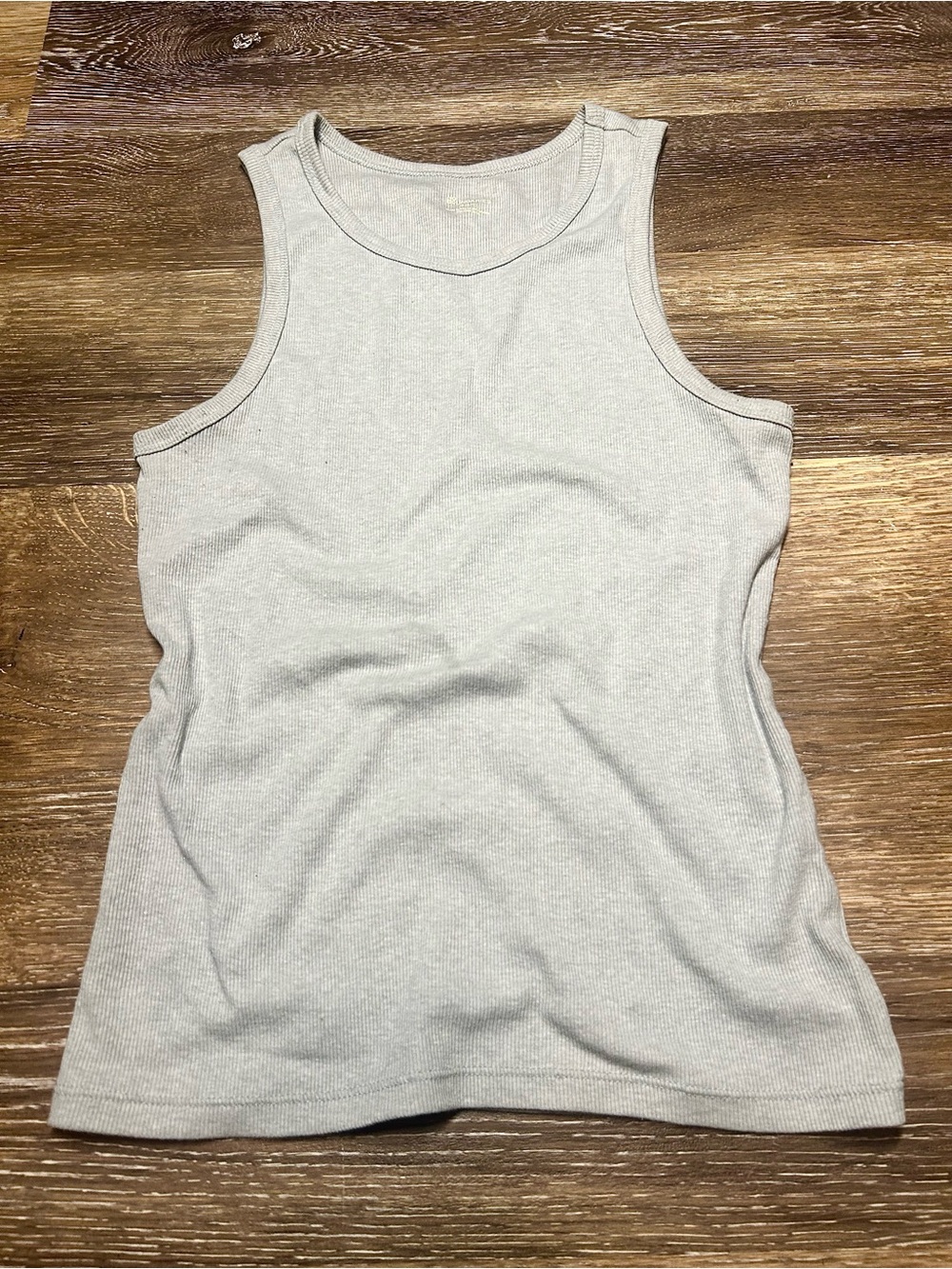 No Boundaries Gray Ribbed Fitted Tank Top Size Medium Y2K